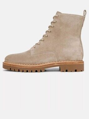 New Vince Cabria Lug Suede Boots in Beige Size 5
